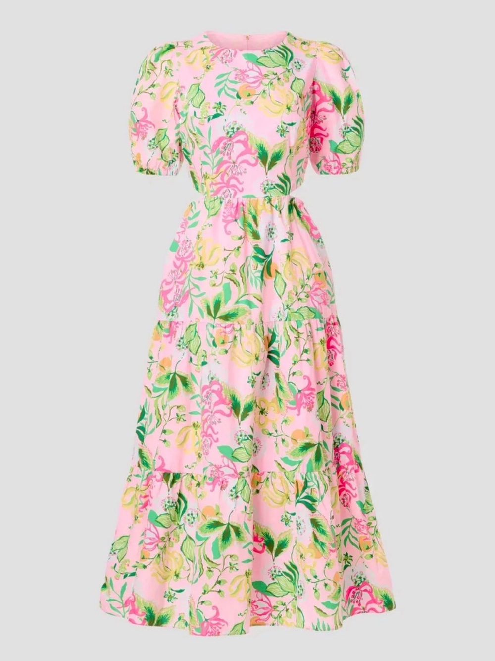 Lilly Pulitzer || Lyssa Cutout Cotton Midi Dress‎ in Via Amore Spritzer Pink 8